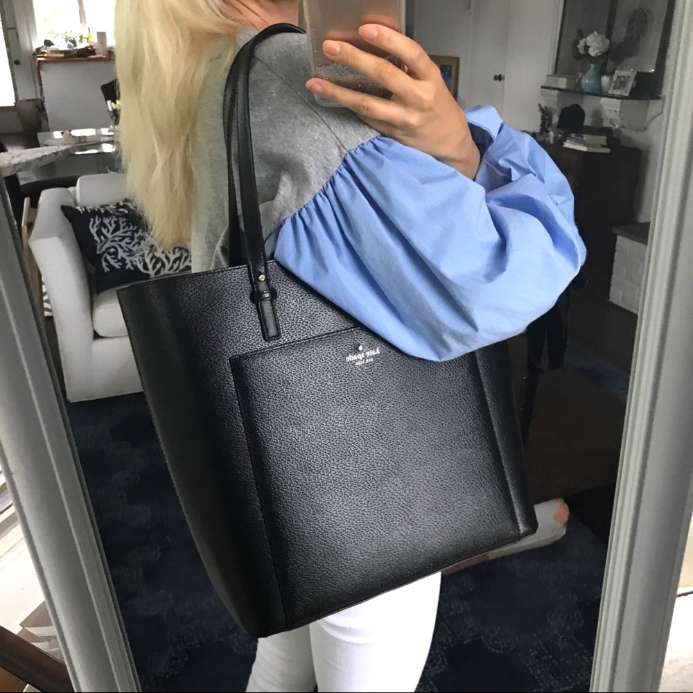 ♠️KATE SPADE SADIE GRAND STREET BLACK LEATHER BAG! - Picture 6 of 8